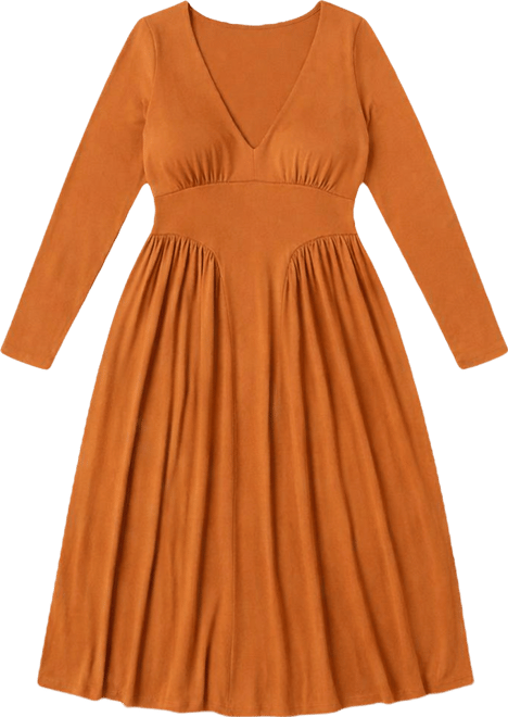 Women's Plunge Neck Knit Dress