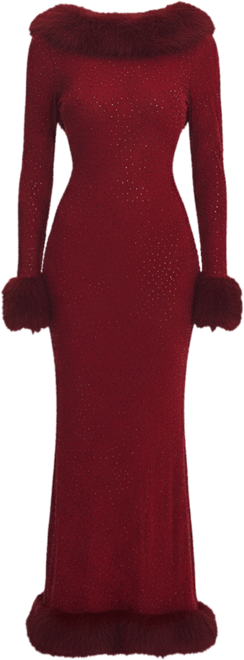 Women's Rhinestone Mesh Low Back Mermaid Gown