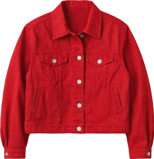 Women's Denim Wedge Spread Collar Trucker Jacket