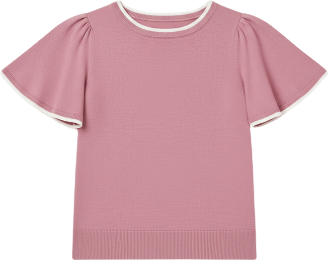 Women's Boat-Neck Flutter-Sleeve Sweater