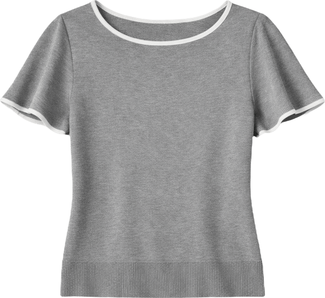 Women's Boat-Neck Flutter-Sleeve Sweater