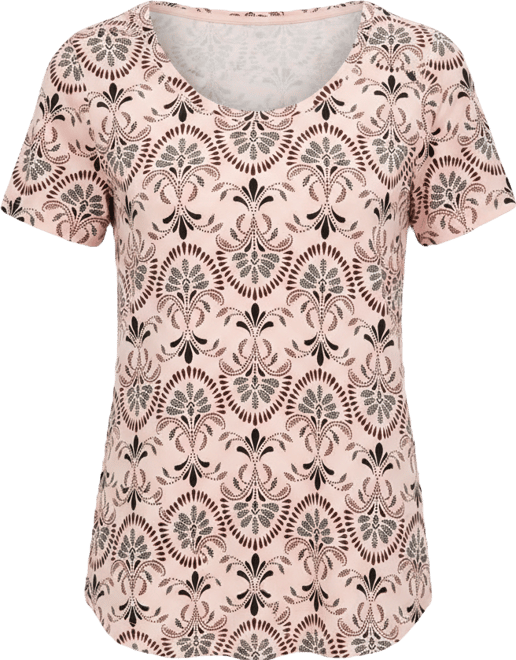 Women's Printed Scoop-Neck Short Sleeve Top Macy's Exclusive