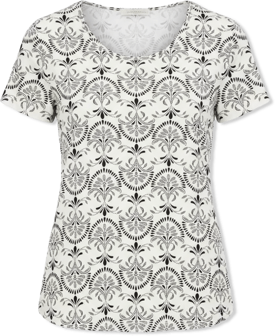 Women's Printed Scoop-Neck Short Sleeve Top Macy's Exclusive