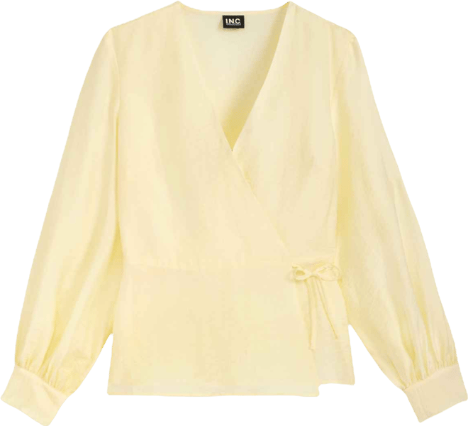 Women's Long Sleeve Textured Wrap Blouse, Macy's Exclusive