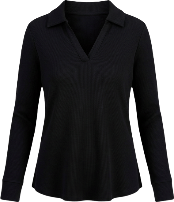 Women's Waffle-Knit Collared Top, Macy's Exclusive