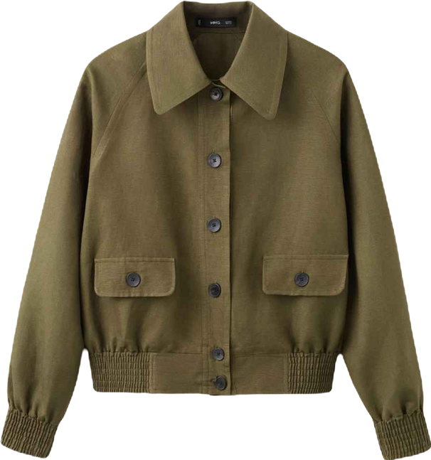 Women's Buttons Linen-Blend Jacket