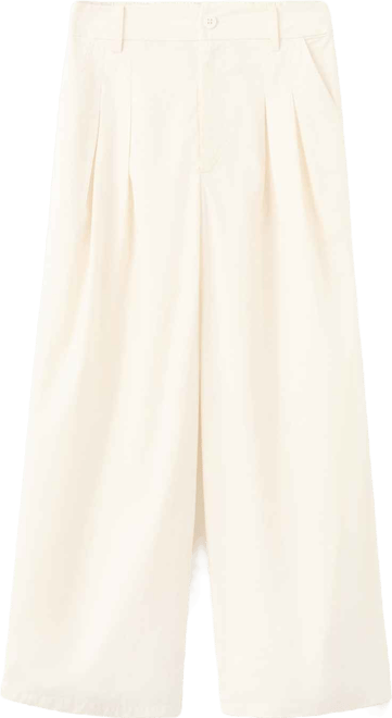 Women's Wide-Leg Cropped Pleated Pants