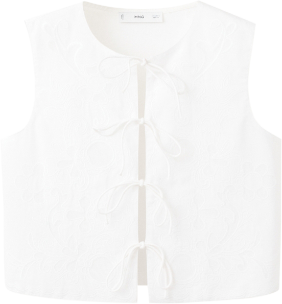 Women's Bows Embroidered Vest