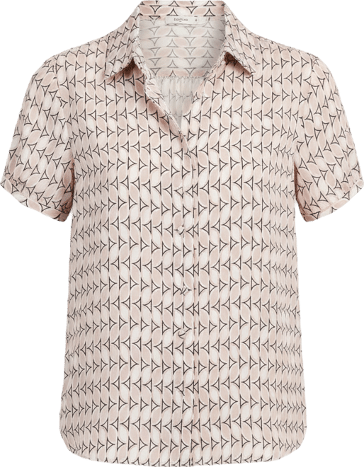 Women's Short-Sleeve Button-Front Blouse