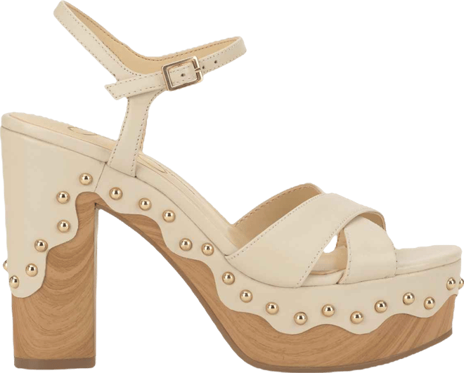 Women's Samintia Studded Wooden Platform Sandals