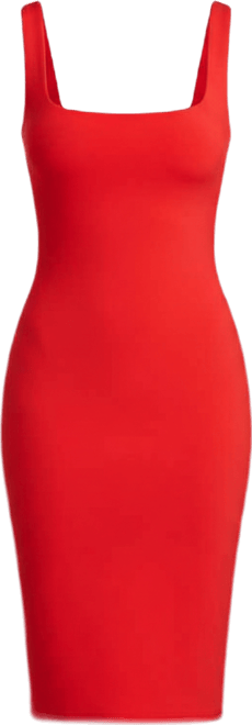 Women's S3 Sculpting Shapewear Square Neck Tank Midi Dress