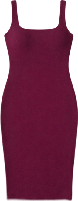 Women's S3 Sculpting Shapewear Square Neck Tank Midi Dress