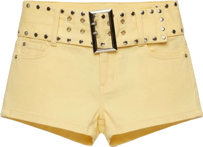 Women's Studded Belt Denim Micro Shorts