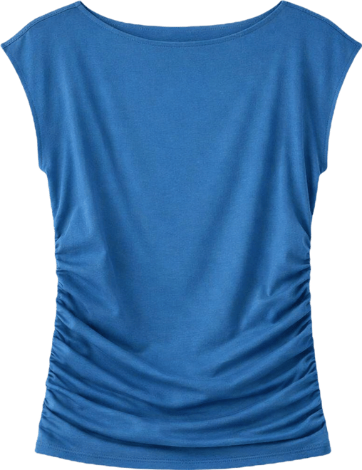 Women's Short-Sleeve Ruched Boatneck Top, Macy's Exclusive