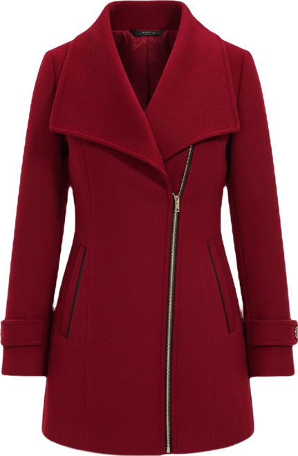Women's Kinsley Wool Blend Zip Front Walking Coat