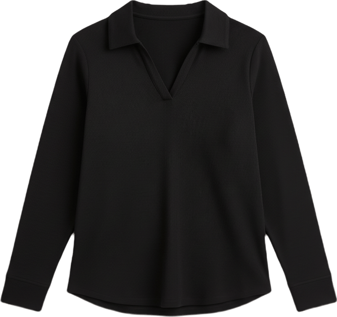 Plus Size Waffle-Knit Collared Top, Macy's Exclusive