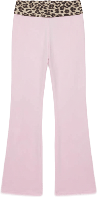 Womens Leopard Fold Over Pants