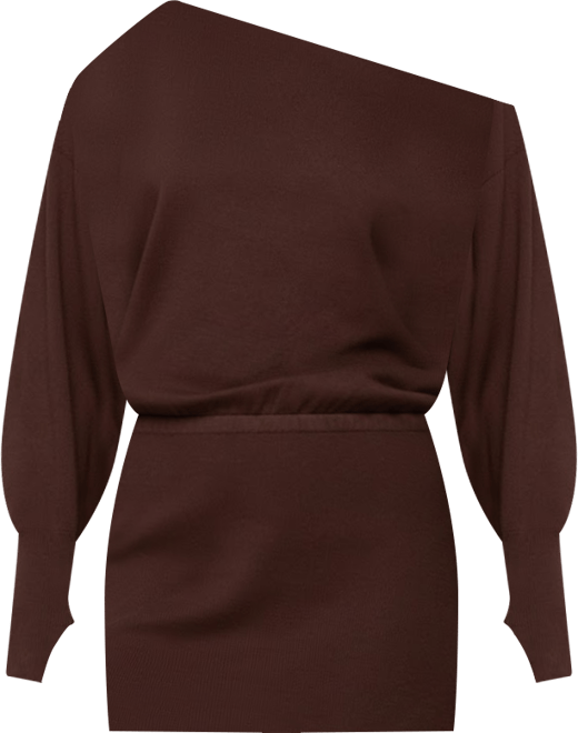 Womens Eve Off Shoulder Knit Mini Dress