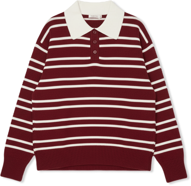 Womens Rilynn Striped Polo Sweater
