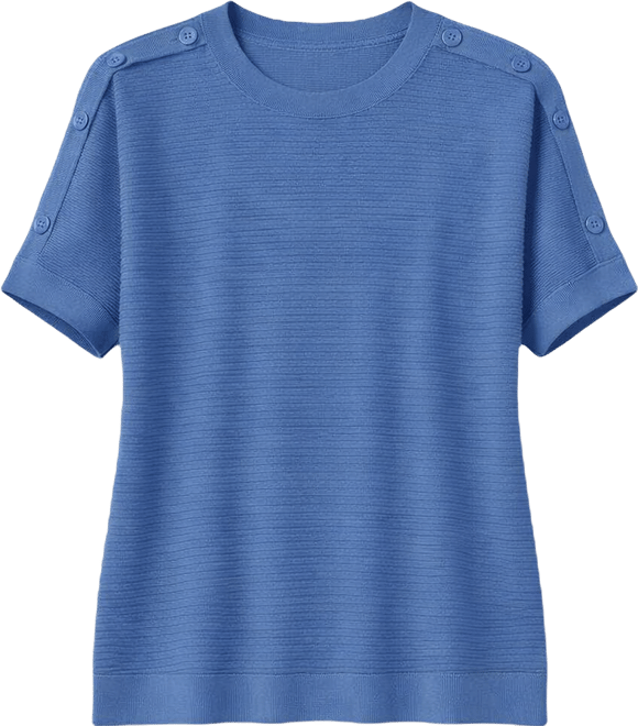 Women's Vertical Rib Sweater Knit T-Shirt