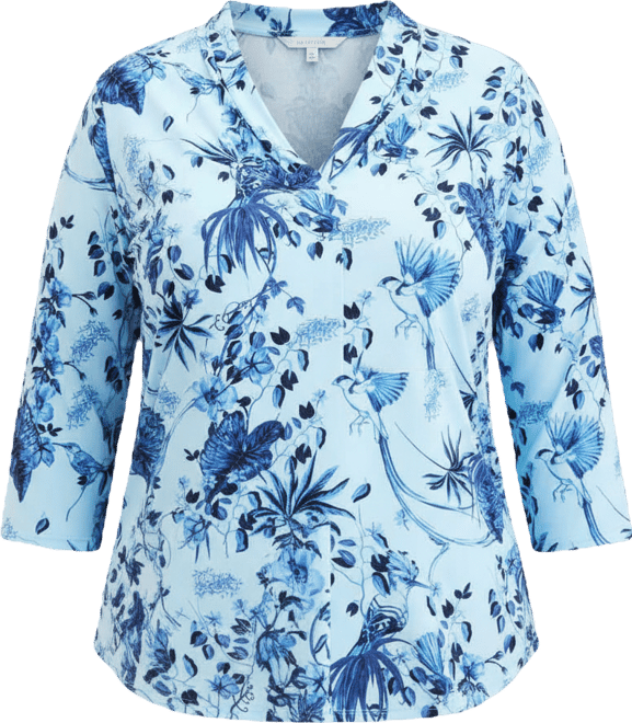 Plus Size Printed 3/4-Sleeve Top, Macy's Exclusive