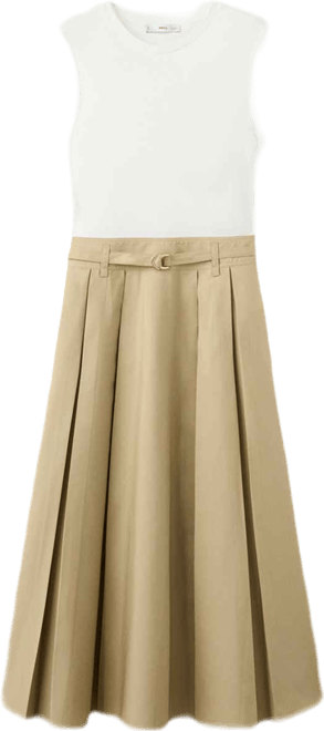 Women's Belt Flared Midi-Dress