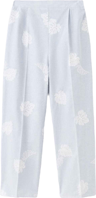 Women's Embroidered Striped Pants