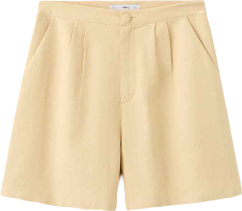 Women's Straight Linen-Blend Shorts