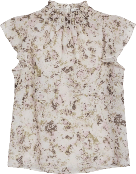 Women's Ruffle-Sleeve Mock Neck Blouse