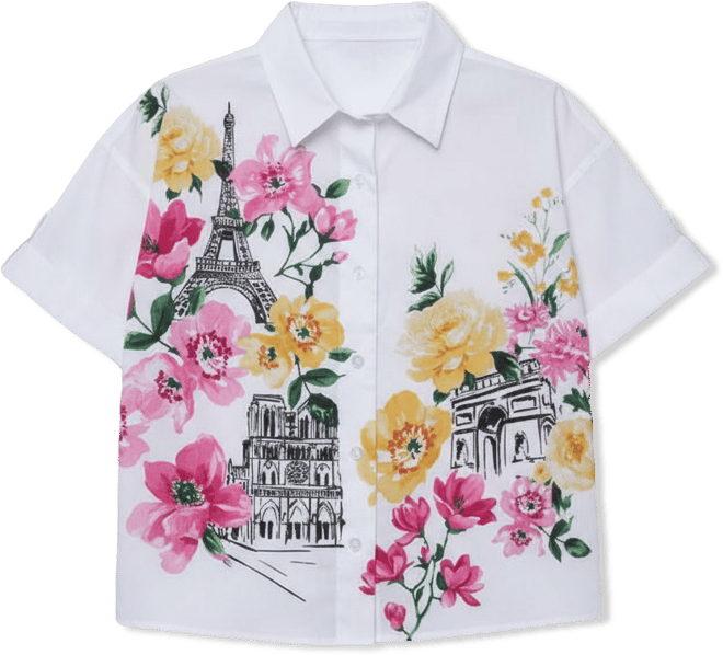 Women's Floral Collared Neck Blouse