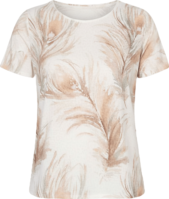 Women's Natural Wonder Feather Print Short Sleeve T-shirt