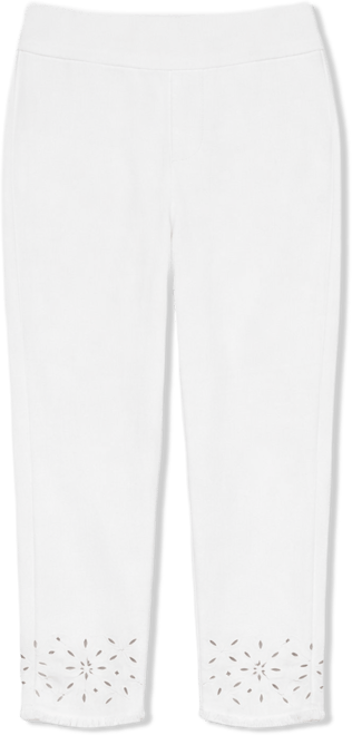 Women's Mykonos Geometric Embroidered Super Stretch Denim Ankle Pant