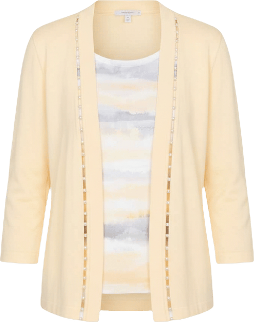 Women's Al Fresco Mother of Pearl Stripe Two In One Sweater