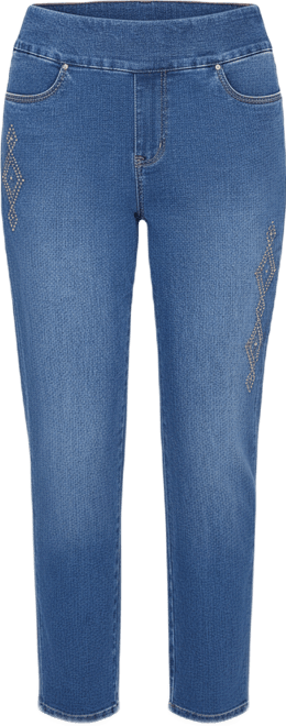 Women's Austin Geometric Heat Set Super Stretch Denim Jeans