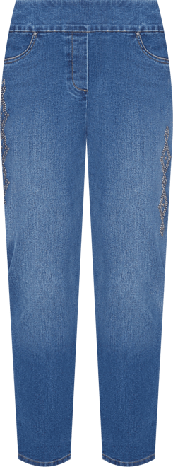 Women's Austin Geometric Heat Set Super Stretch Denim Short Length Jeans