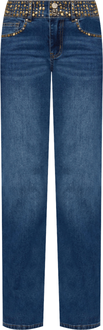 Women's Studded Low Rise Straight Leg Jeans
