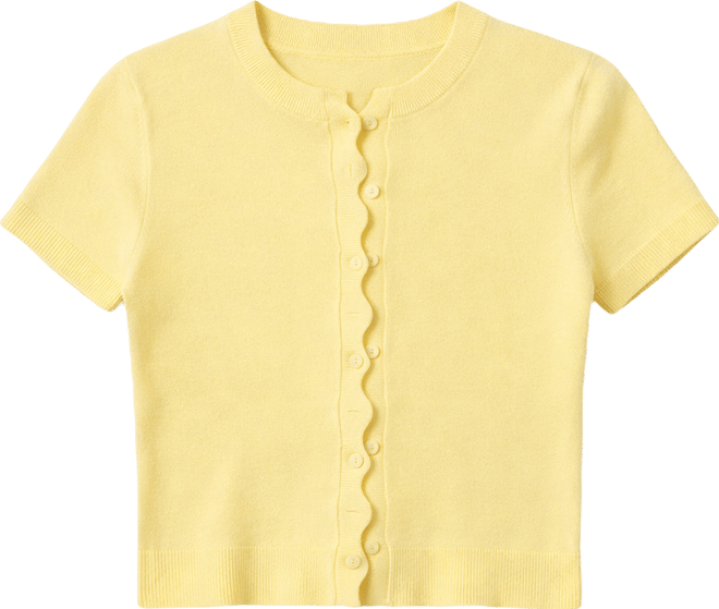 Women's Rosie Scalloped Knit Button Up Top