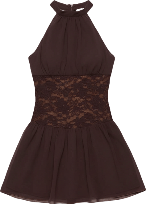 Women's Lizette Sheer Lacey Chiffon Mini Dress