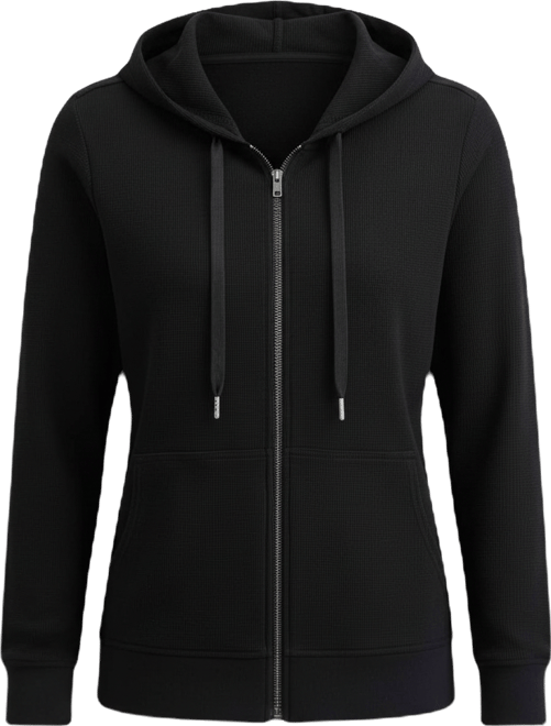 Women's Waffle-Knit Full-Zip Hoodie, Macy's Exclusive