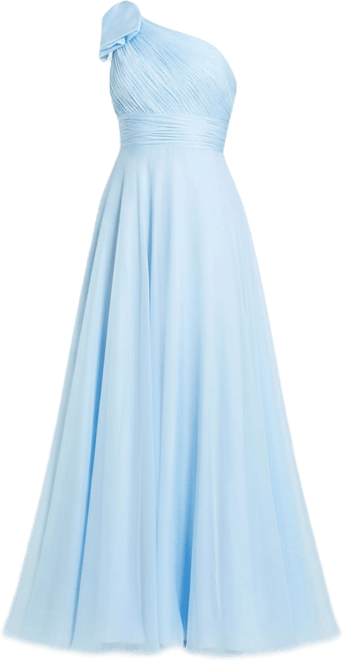 Women's Pleated One Shoulder Chiffon Gown