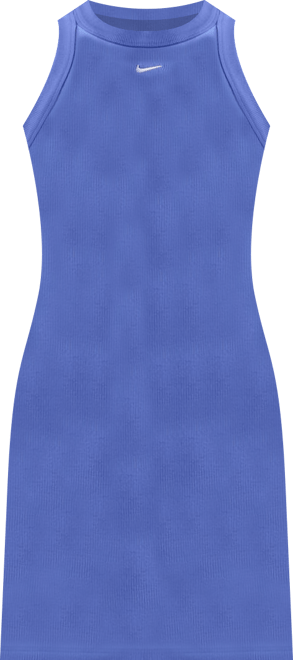 Nike Sportswear Chill Knit Vestido de tirantes de tela de canalé ajustado para mujer