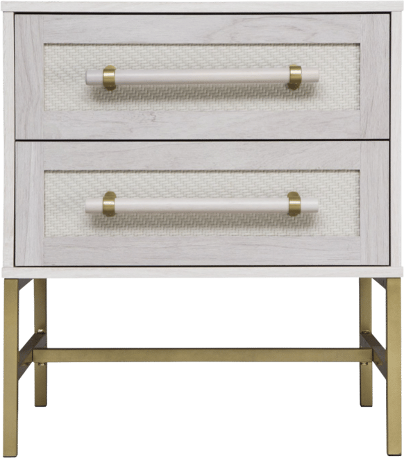 25.12" Wood Sophia 2-Drawer Nightstand