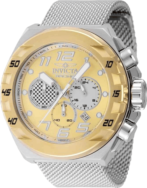 Men's 47204  Racing Quartz Chronograph Silver, Light Grey, Gold Dial Watch