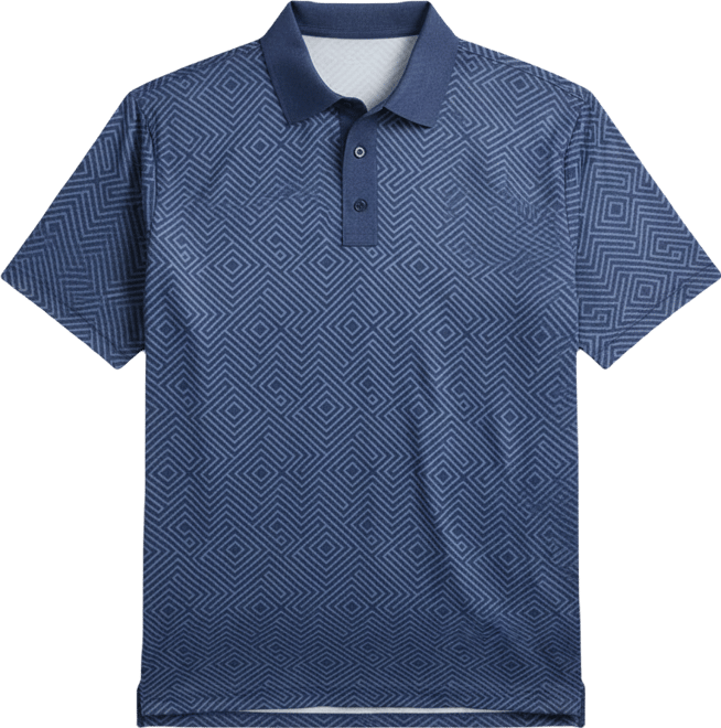 Men's Linear Jaspe Print Polo Shirt