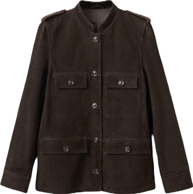 Women's Band Collar Suede Jacket