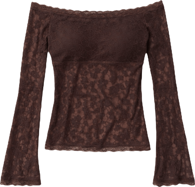 Women's Built In Bra Off Shoulder Lace Top