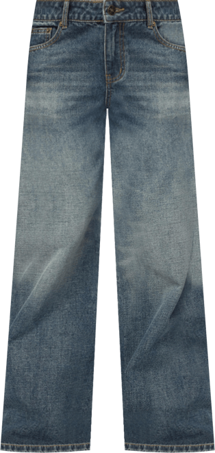 Women's Della Waist Scarf Low Rise Baggy Jeans