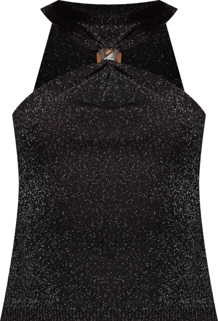 Women's Nalia Gathered Ring Glitter Knit Top