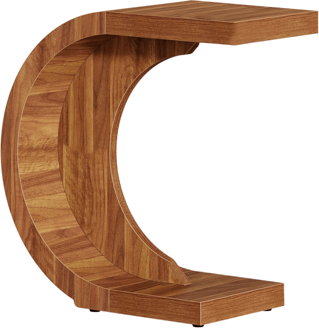 C-Shaped End Table Set of 2, Side Table for Couch Sofa Living Room Bedroom Small Space, Nightstand