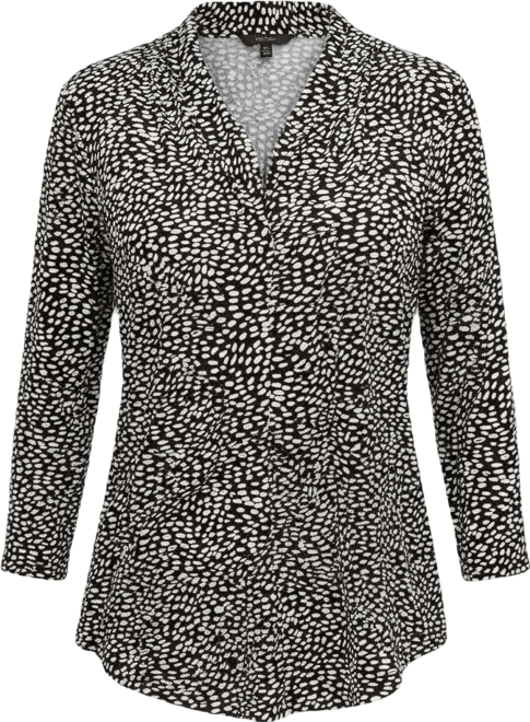 Women's Printed 3/4 Sleeve V-Neck Knit Top, Macy's Exclusive